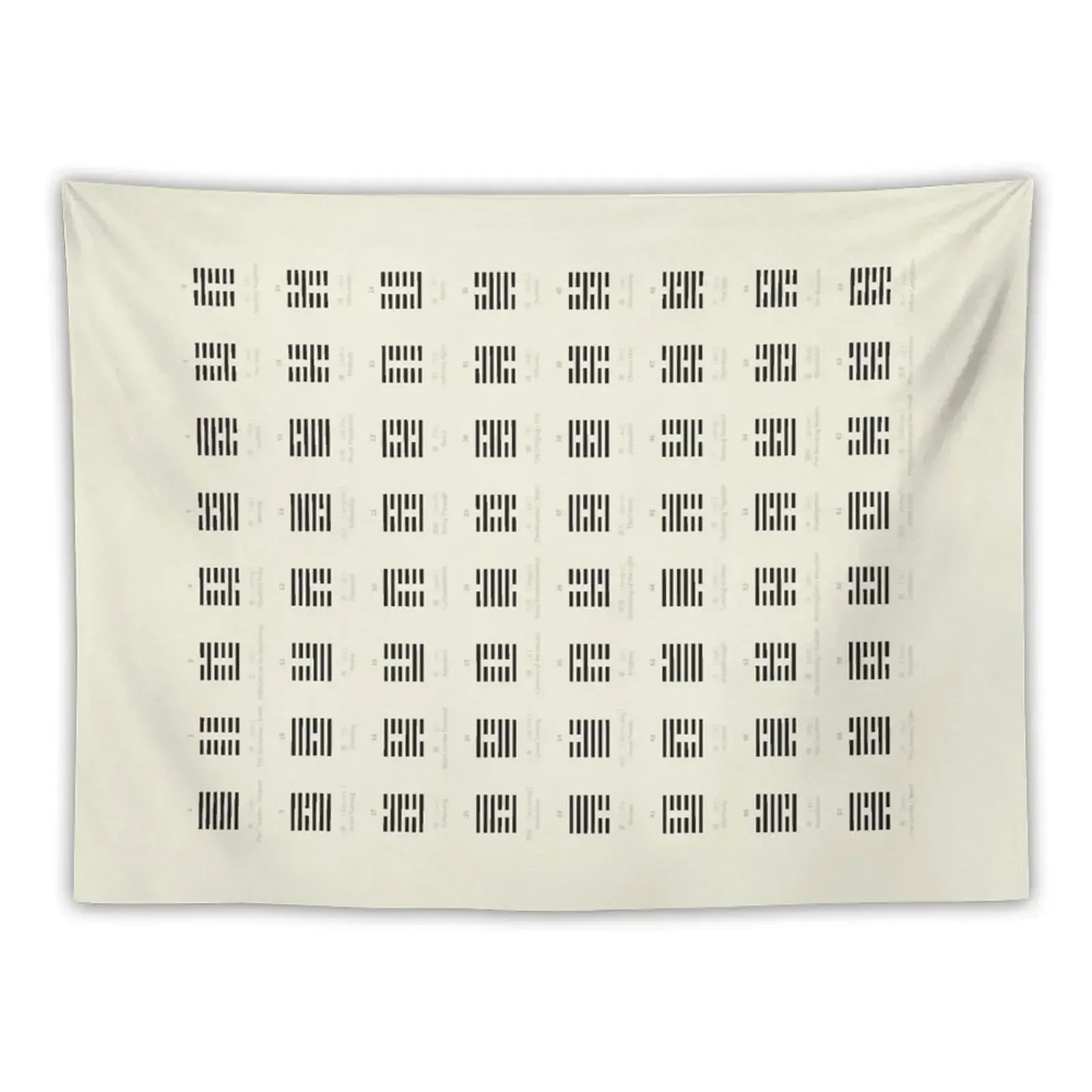 I Ching Chart With 64 Hexagrams (King Wen sequence) Tapestry Bedroom Decor Wall Tapestries Tapestry