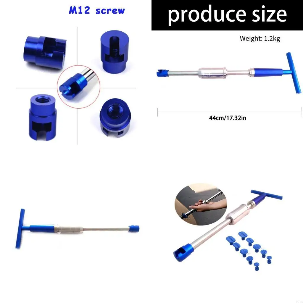 

Комплект для ремонта вмятин на кузове, синий Т-образный молоток длиной 44 см, алюминиевый железный инструмент, безопасное вмятин