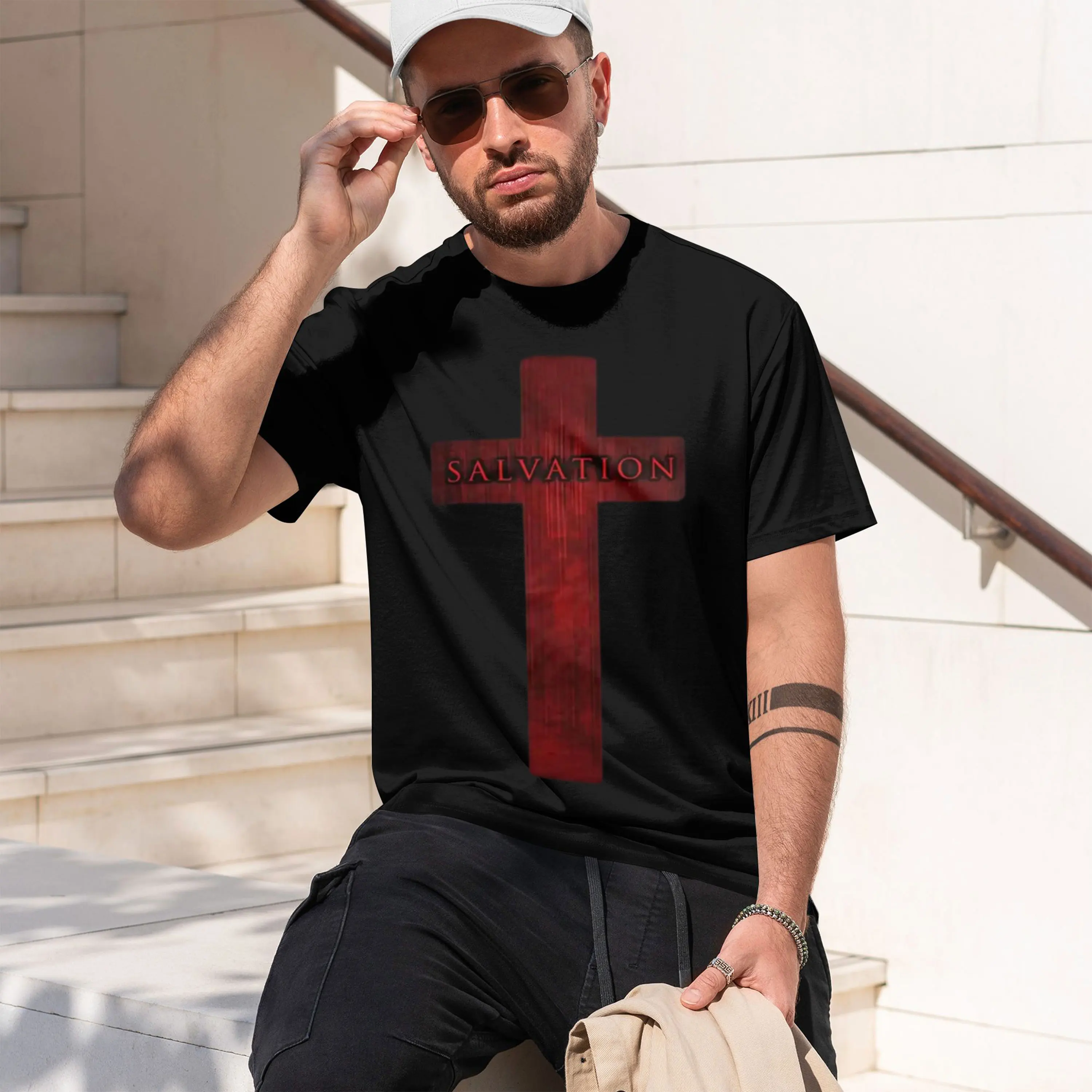 T-shirt pour homme « Jésus de Nazareth, Croix de la Salut » T-shirt unisexe à manches courtes et col rond pour l'été, nouveau modèle 2026, tailles S-3XL