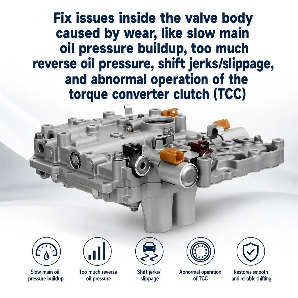 U140E/F U240E/F U241E Transmission Valve Body w/Solenoid for Toyota RAV4 2001-2005 Aluminium Alloy