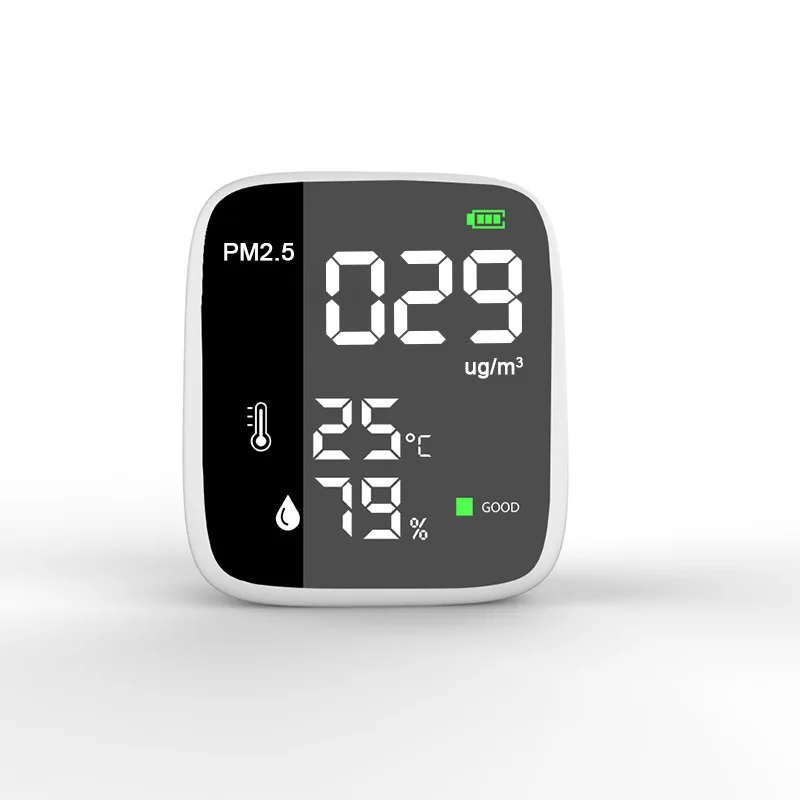 

PM2.5 Tester Gas Detector, Dust Dust Pollution Soot Particle Thermometer