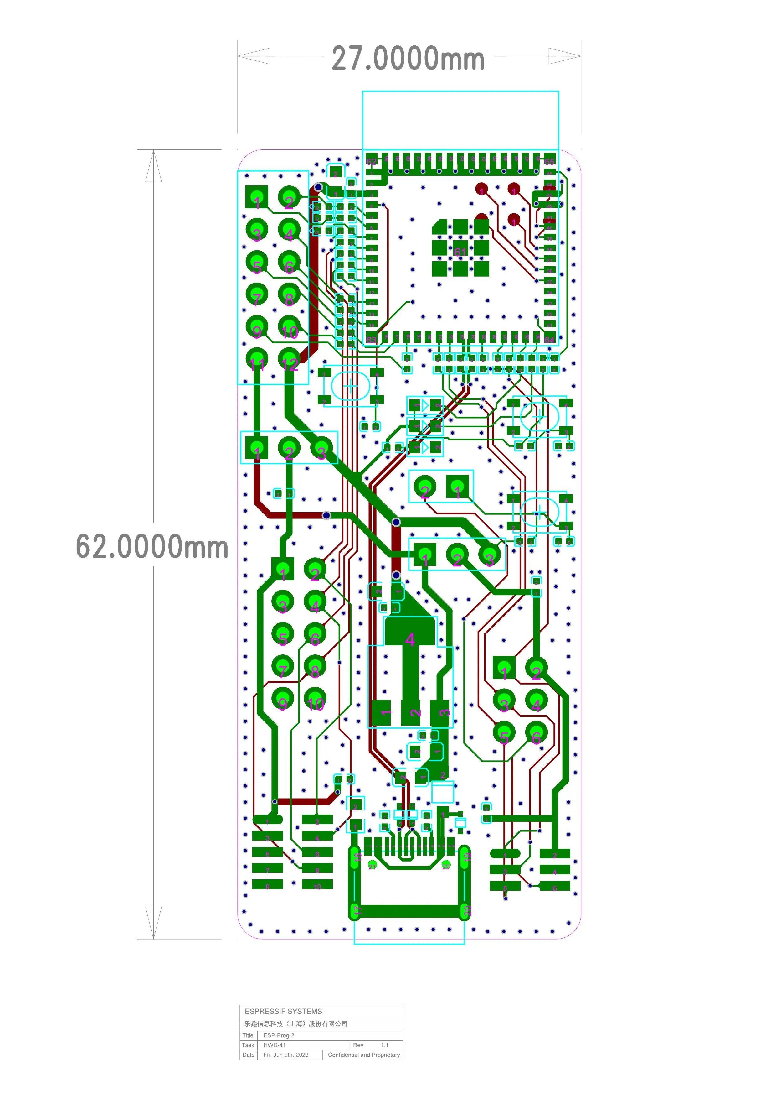 ESP-Prog-2 Debugging Downloader Serielle Kommunikation JTAG Online Debugging Downloader Unterstützt 5V/3,3V Netzteil