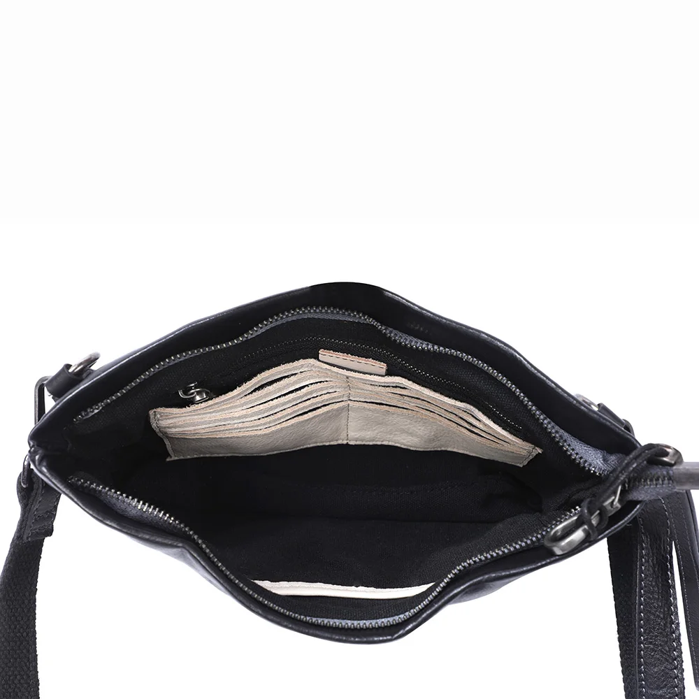 Echte Leder-Umhängetasche für Herren, Clutch-Tasche, modische Brusttasche aus Rindsleder, pflanzlich gegerbtes Leder, handgefärbt – Detail 28