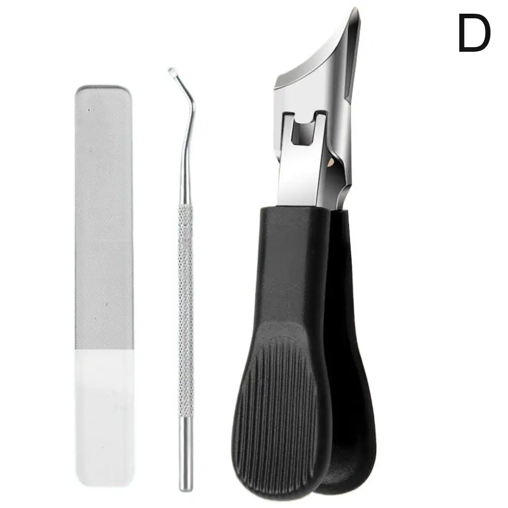 1pcs Professional Stainless Steel Toenail Clippers for Seniors, Wide Jaw, Angled Head, Concave set
