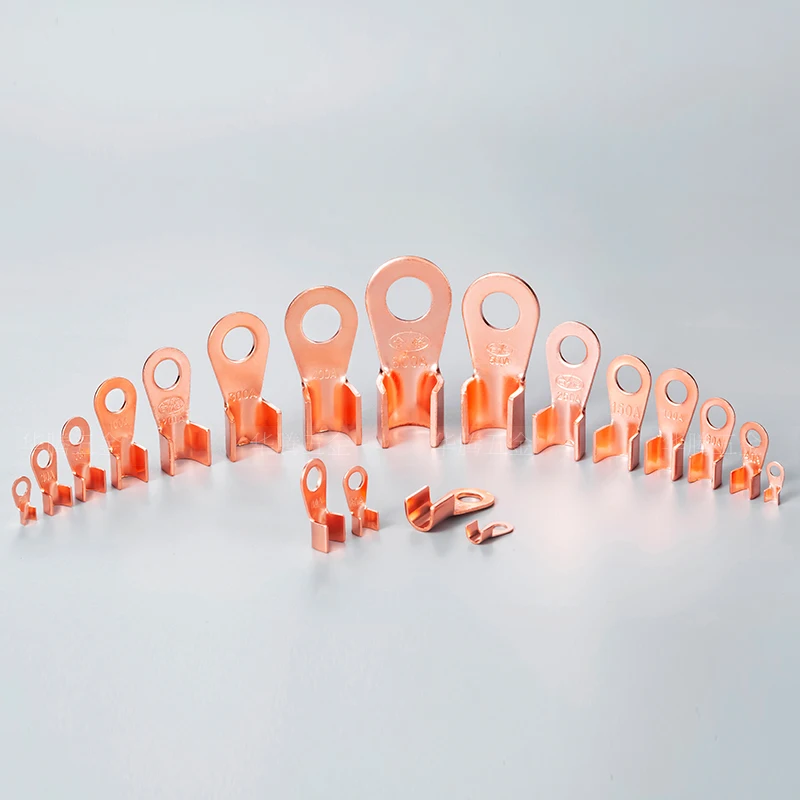 30PCS OT-100A 8.2mm Dia Rood Koperen Kabel Connector Lugs Crimp Terminal 8.2mm Dia Rood Messing Circulaire Splice ring Hoge Kwaliteit Mat