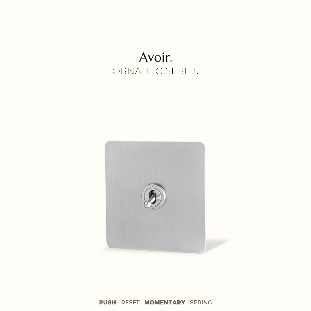 

Avoir Vintage Push Button Reset Switch Silver Wall Socket Type C For Home Toggle Switches Stainless Steel Panel Momentary Switch