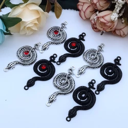 5pcs Female Python Charms Pendants for Findings Jewelry Making Diy Girl Snake Necklace Bracelet Aesthetic Accessories Handmade