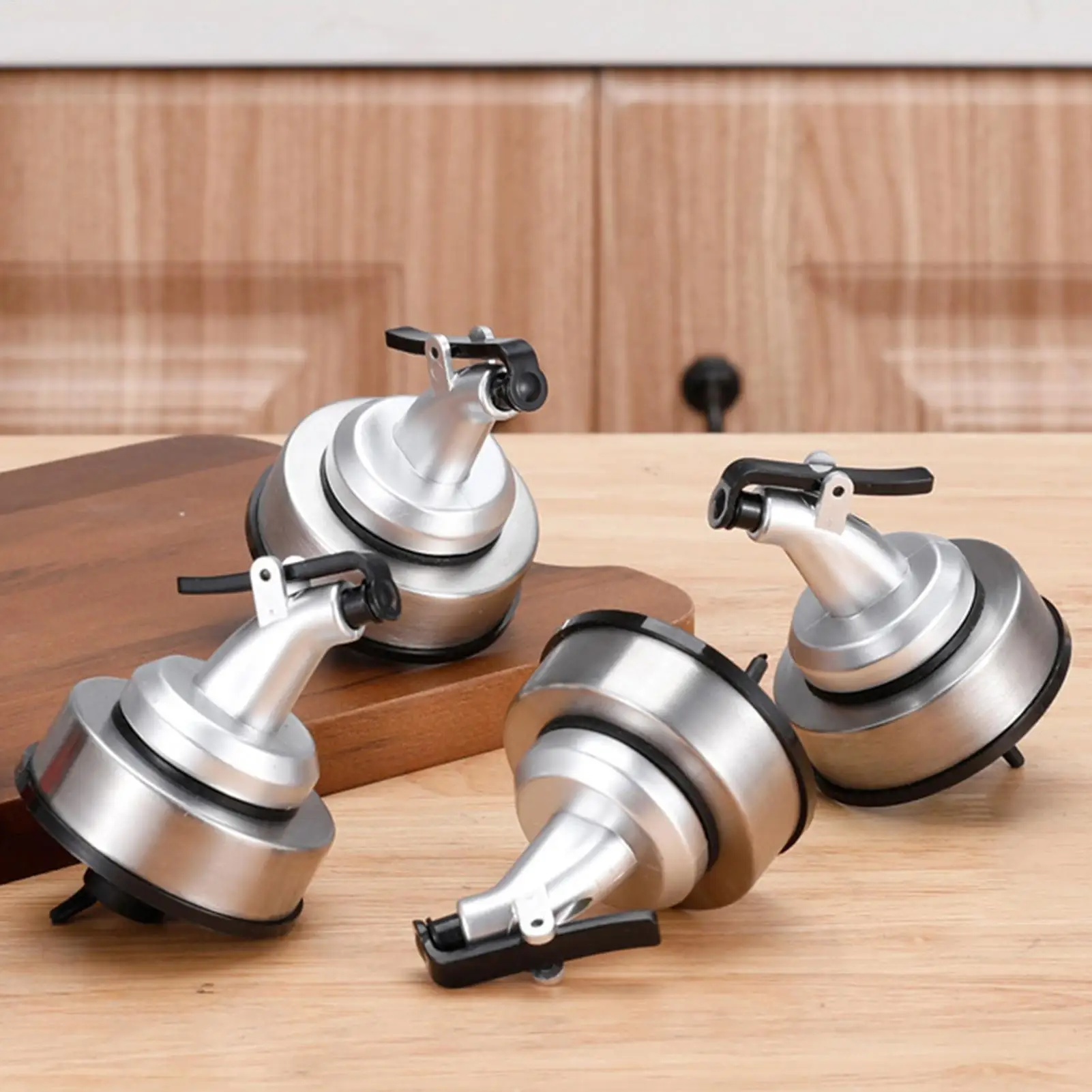 Leakproof Olive Oil Pour Spout Press-Type Stainless Steel Nozzle Durable Bottle Pourer Nozzle for Kitchen Dining Table Parties