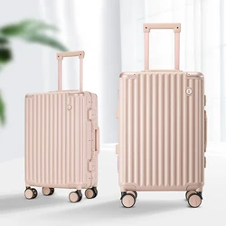 Luggage Female Travel Bags Silent Universal Wheel Aluminum Frame Trolley Case PC Male Suitcase 20/22/24/26 Inch Suitcases Travel