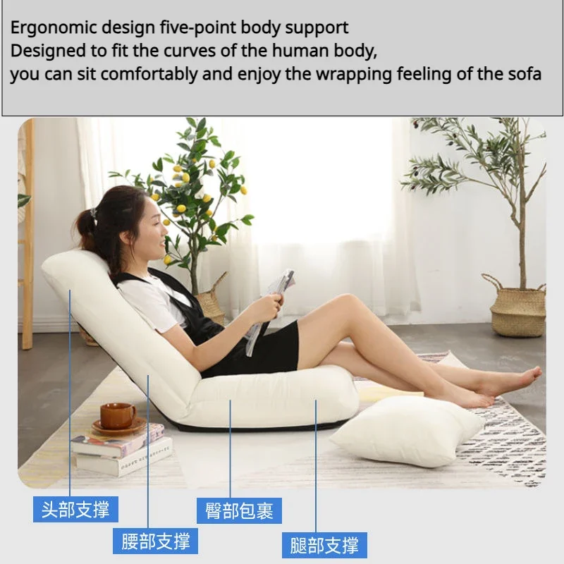 

Nordic Lazy Sofa Can Sit and Lie Down Tatami Chair Single Bay Window Dormitory Bed Backrest Chair Living Room Sofas Furniture