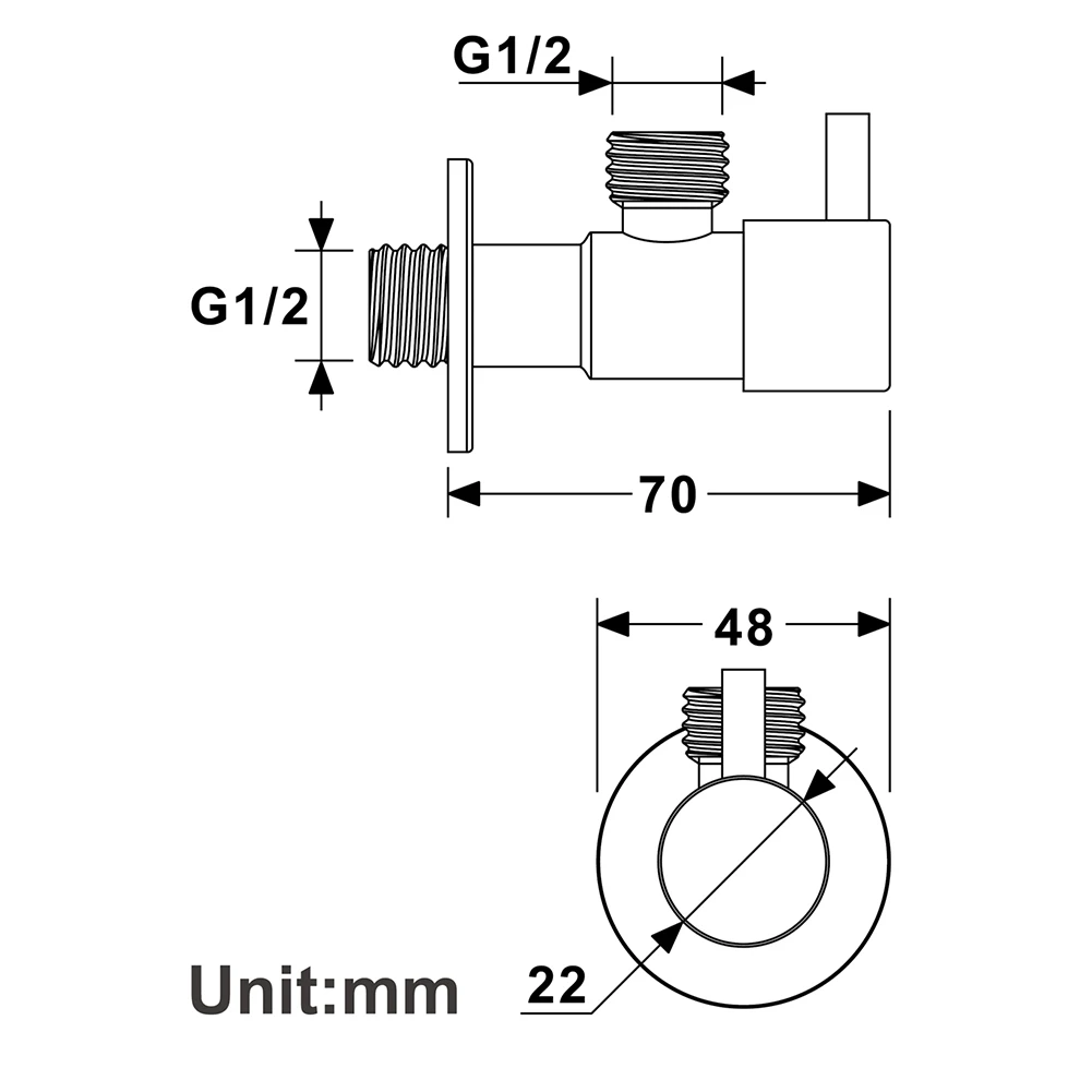 Black Angle Valve 304 Stainless Steel Water Stop Valve Leak-Proof Water Cold and Hot General Bathroom Accessories