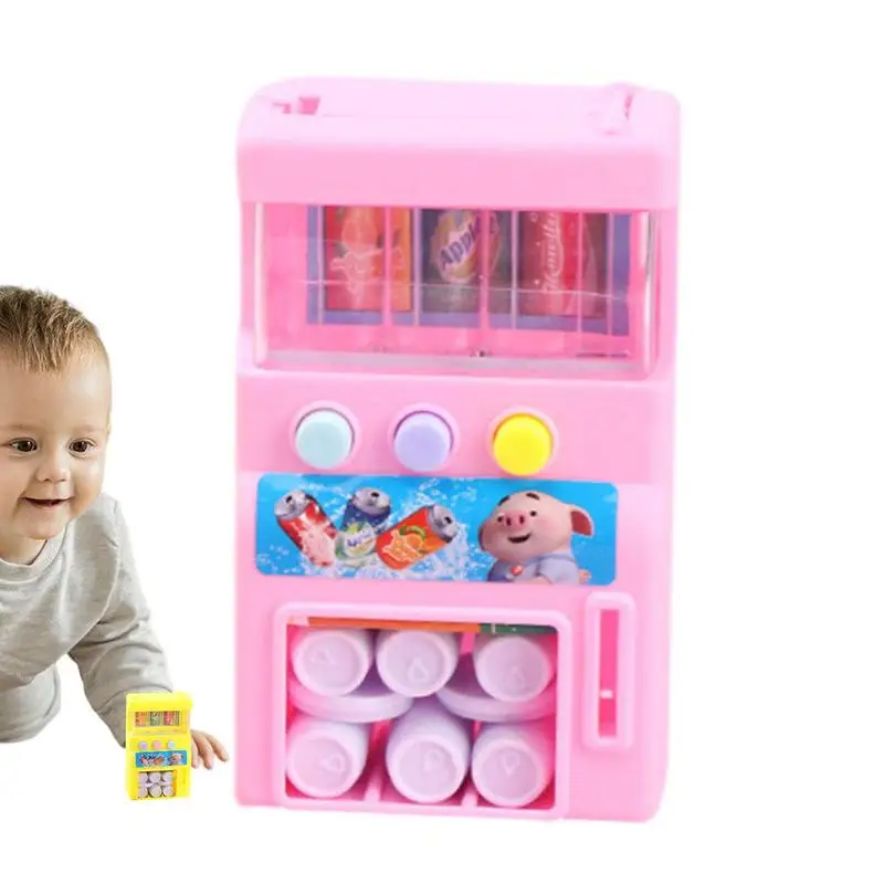 

Coin-Operated Vending Machine Kids Simulation Self-Service Vending Machine Mini Coins Drinks Play Toys For Kids Boys And Girls