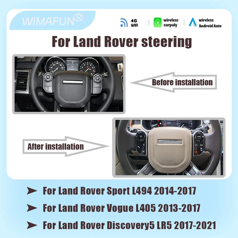 Range Rover Sport L494 Vogue L405 Discovery 5 LR5 Car Steering Wheel Touch Button Original Style Multimedia Player