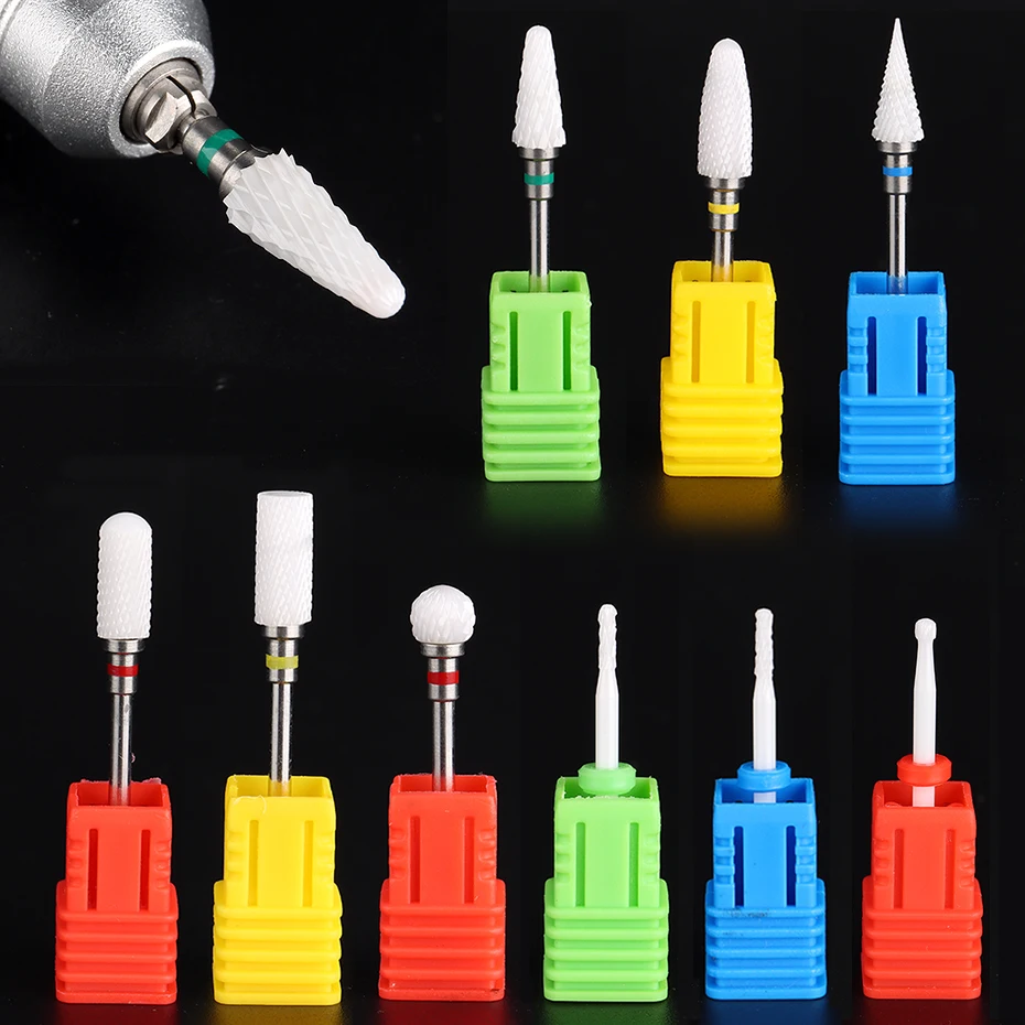 1pcs Ceramic Grinding Head Nails Tool Gel Polish Removal Nail Polishing Cleaning Drill Bits Manicure Pedicure Equipment #PT01-48