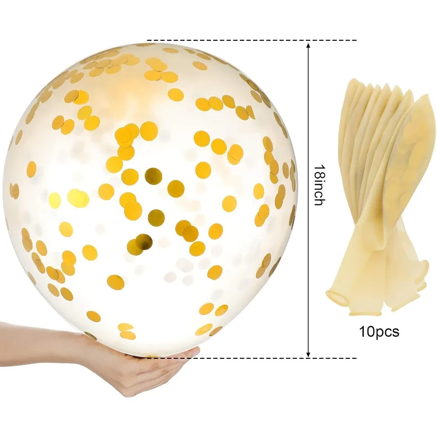 10 pièces 18 pouces paillettes confettis ballons papier points confettis brillant Latex grands ballons pour anniversaire fête de mariage décoration