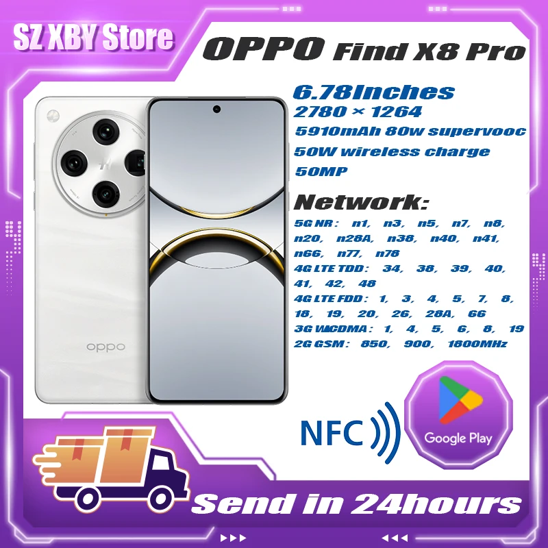 Oppo Find X8 Pro Original Mobile Phone Dimensity 9400 Android 14.0 Face ID 6.78