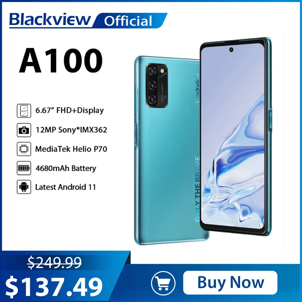 Blackview A100 6GB+128GB Android 11 Smartphone