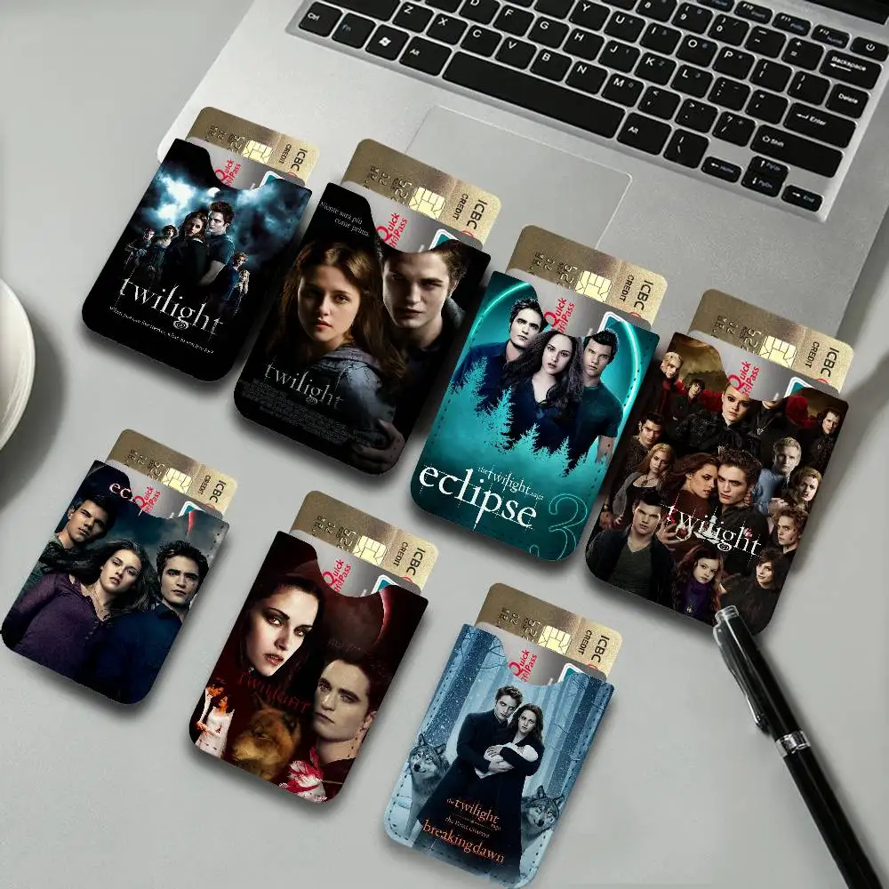 Classic Movie Twilight Pu Leather Credit Card Holder Slim Business Cardholder Anti Theft Id Organizer for Men Women Outdoor