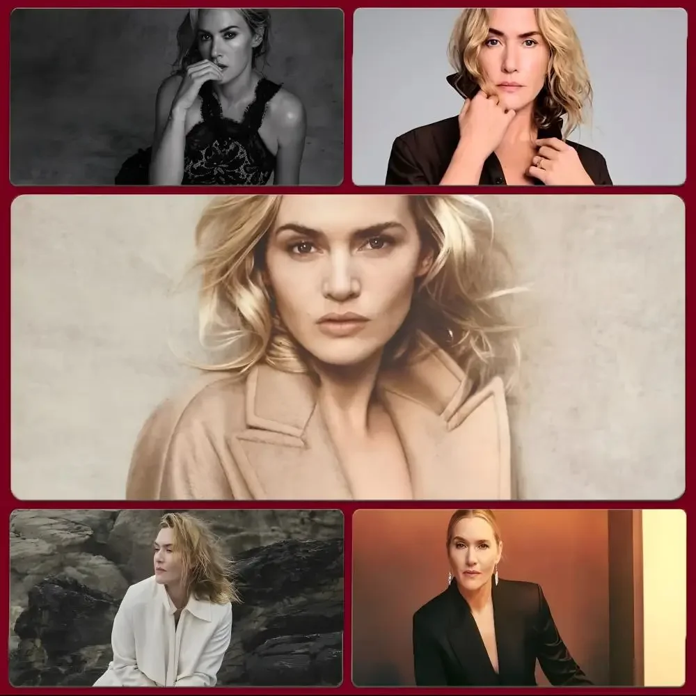 Fashion Elegant lady Kate Winslet Mouse Pad Large Gaming Mousepad with Stitched Edges Thickened Desk Mat PC