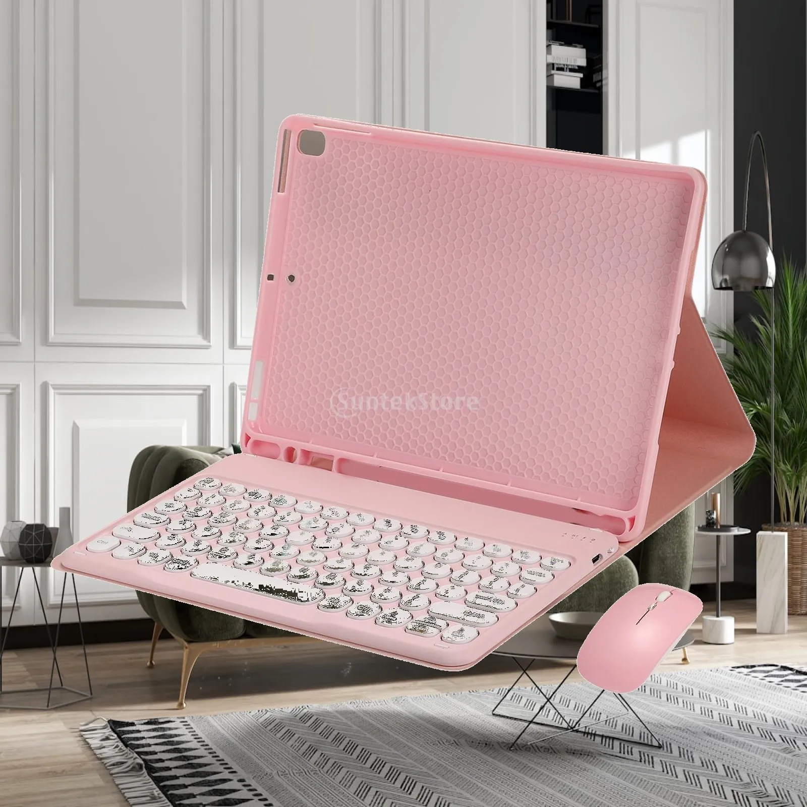 Case with Keyboard Mouse for Samsung Galaxy Tab S6 Lite 10.4'' Tablet Sm-P610 P615 with Pen Holder Accessories Detachable Cute