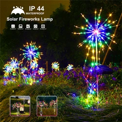 Solar Power Firework Lights LED Waterproof Outdoor Lawn Lamp 8 Lighting Modes for Garden Party Wedding Christmas Halloween Decor