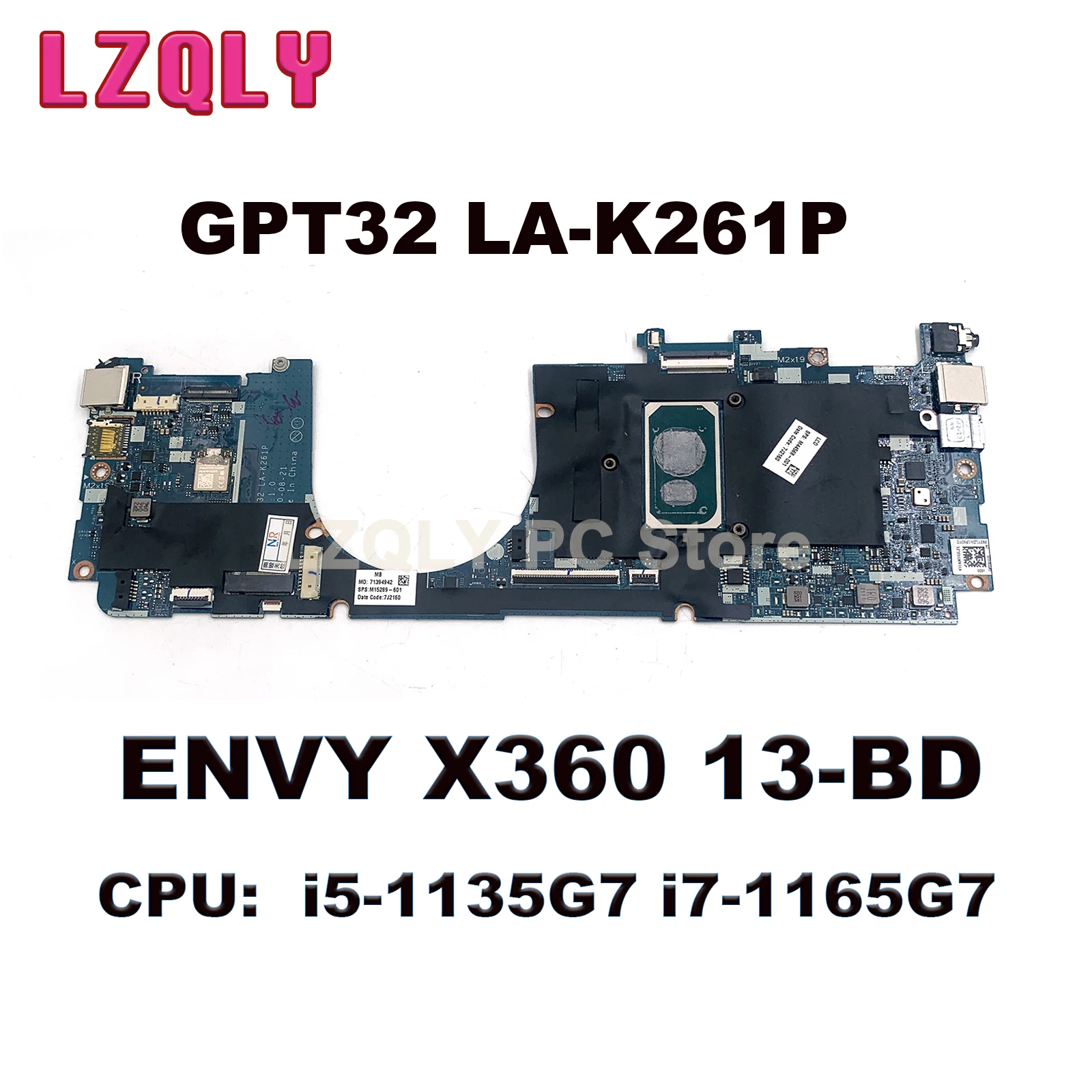 

For HP ENVY X360 13-BD Laptop Motherboard GPT32 LA-K261P i5-1135G7 i7-1165G7 RAM 8G M15287-601 M15288-601