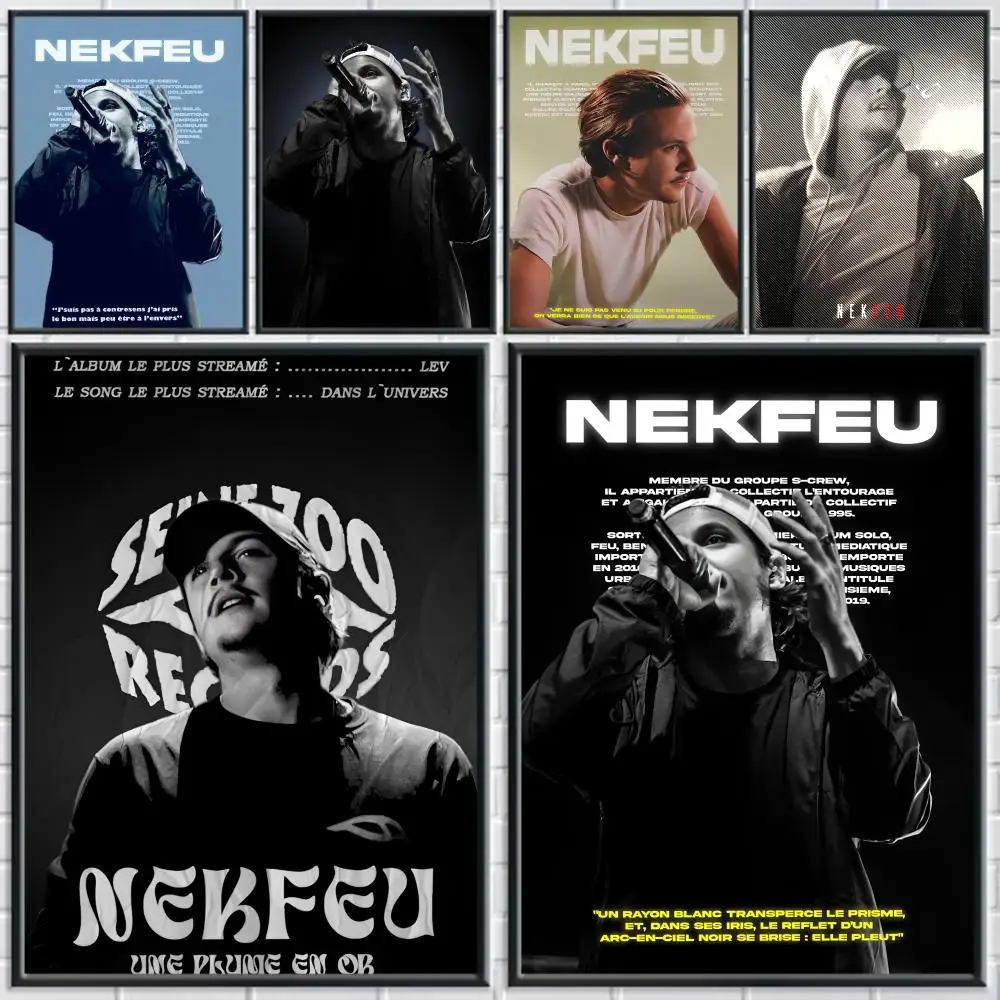 

Singer N-Nekfeu Poster Trendy Aesthetic Wall Art Poster Sticker Printed on PP Paper for Living Room Bar Decoration Best Gift