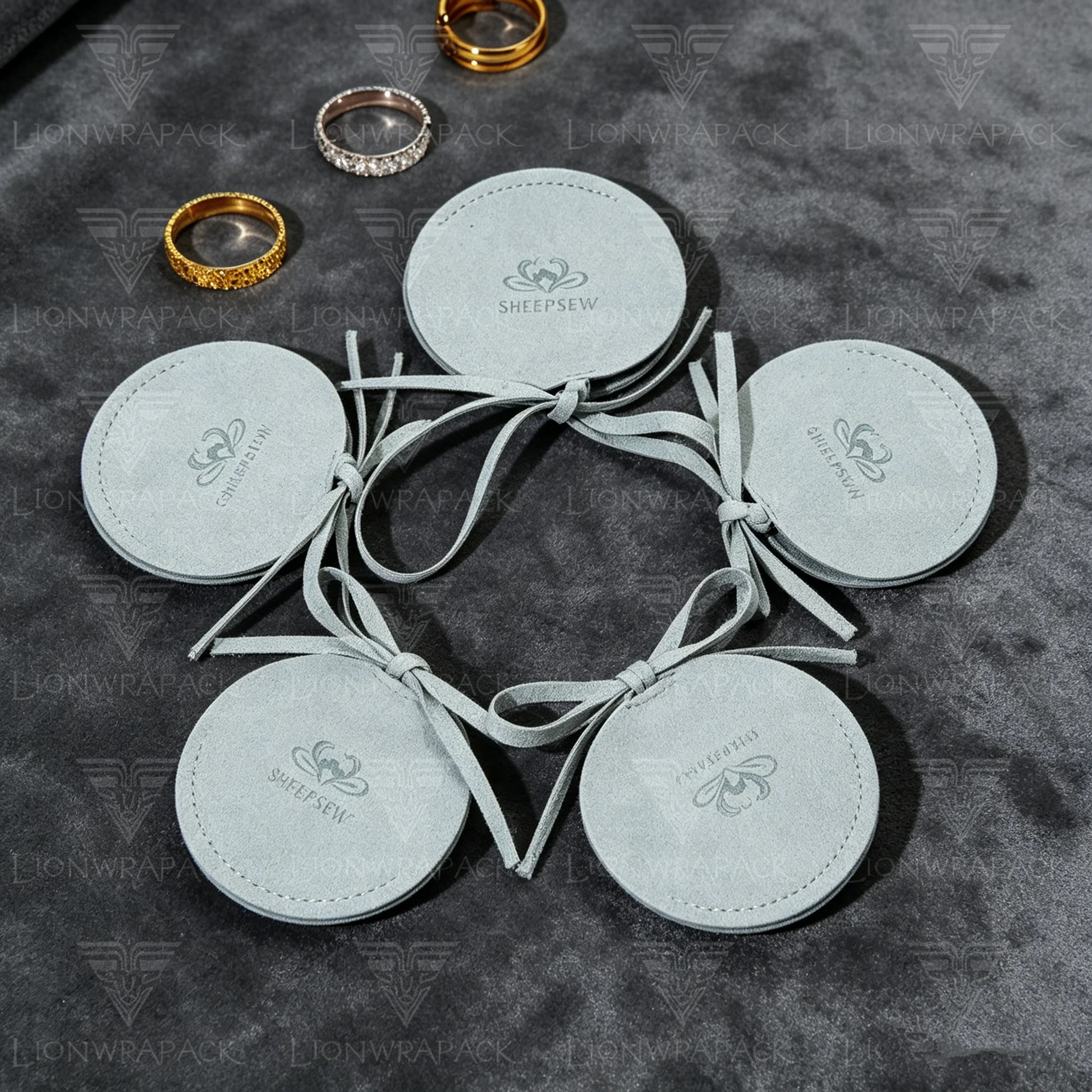 

Оптовая продажа круглых мешочков из микрофибры и хлопка для ювелирных изделий SheepSew, индивидуальная упаковка для подарков и ожерелий, OEM-производство