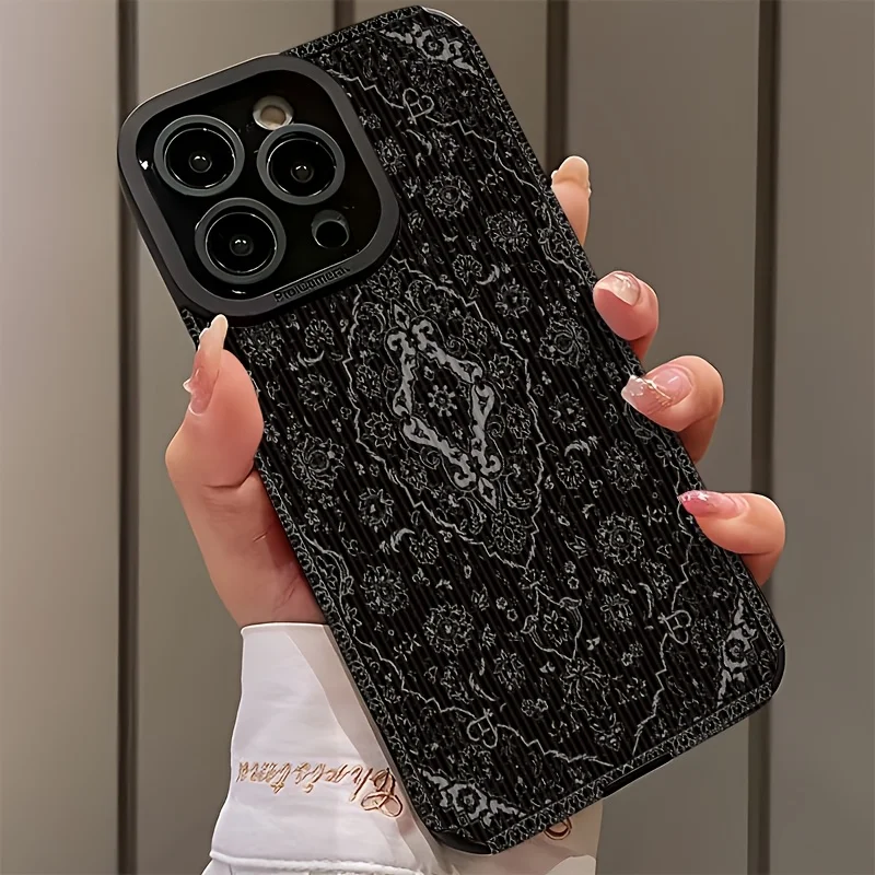 

Fashion Retro Black Persian Carpet Pattern Phone Case for iphone iPhone 17 16 16E 15 14 13 12 11 Pro Max Air X XS XR 7 8 Plus