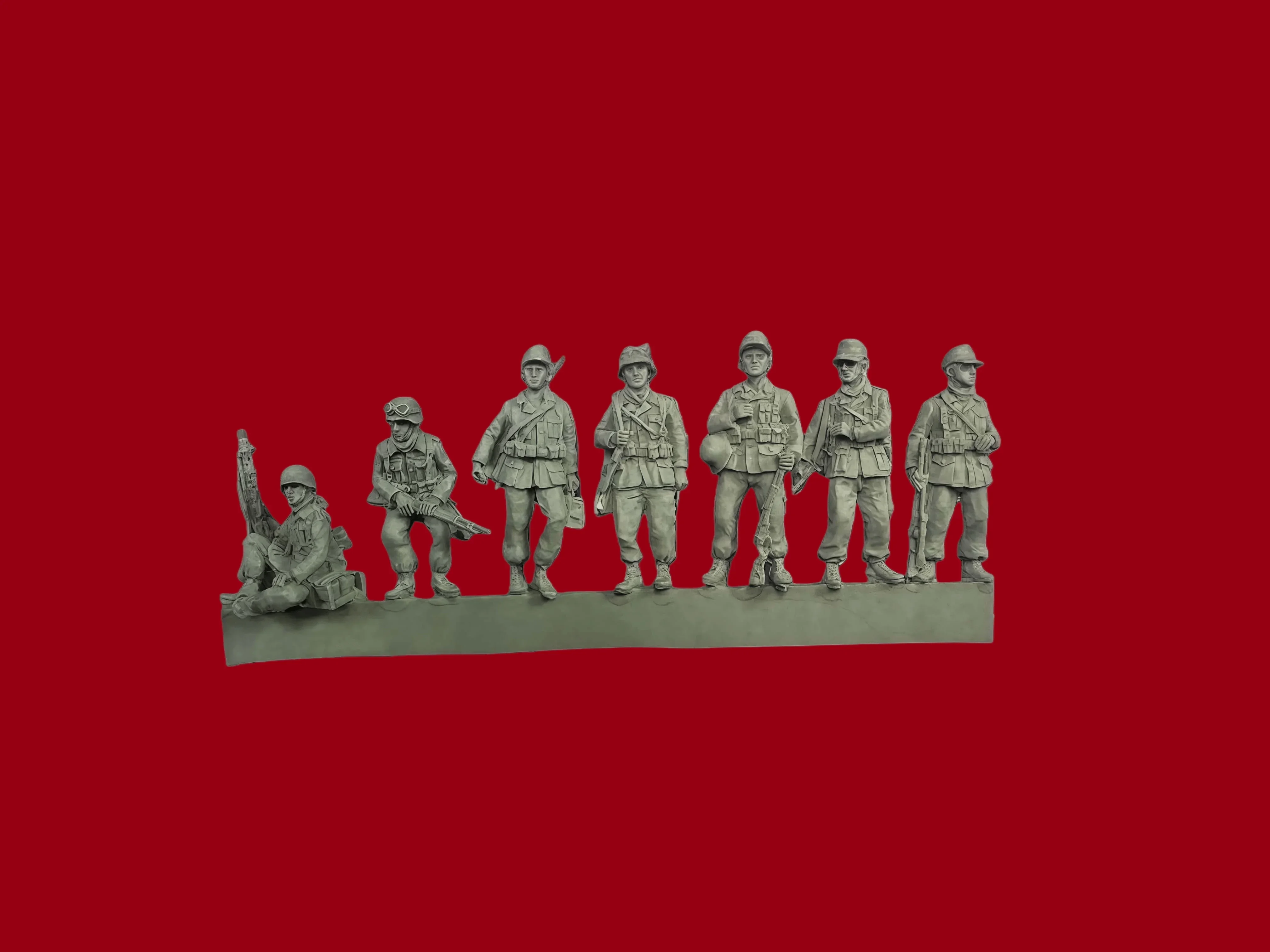 1/72 Scale Infantry Figure Set, Unpainted Resin Model Kit for Diorama