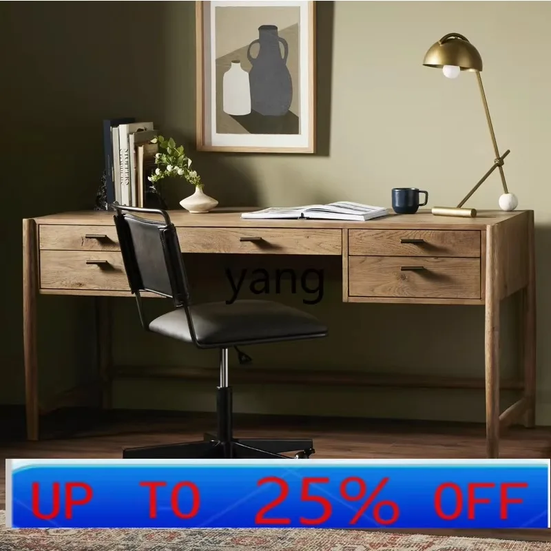 LMMRetro Book Solid Wood Writing Desk Simple Antique Style