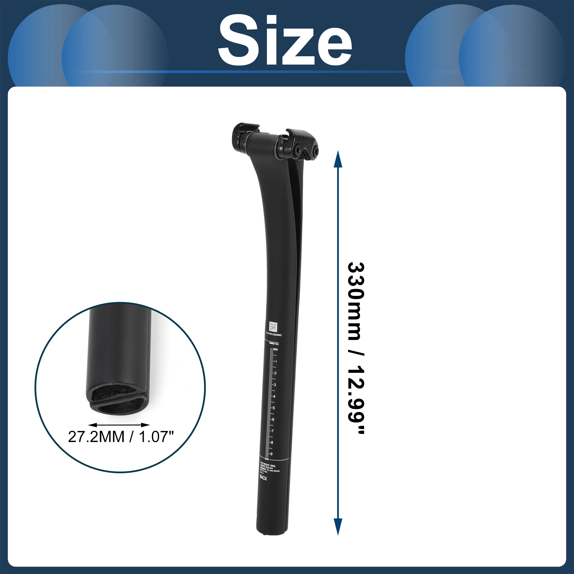 X Autohaux Fahrradsattelstützen 27,2 x 330 mm 30,8 x 330 mm 31,6 x 330 mm Kohlefaser schwarz verstellbarer Winkelsitz 12 mm versetzt – Detail 8