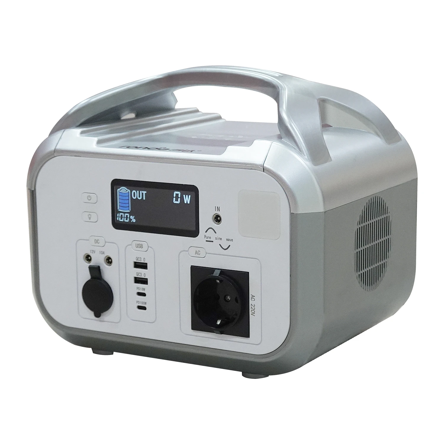 110V Solar Generator 1152Wh LiFePO4 Battery Backup 600W AC Outlets 0-80% Charge 45Min Camping Off-grid Flashlight Cigar Lighter