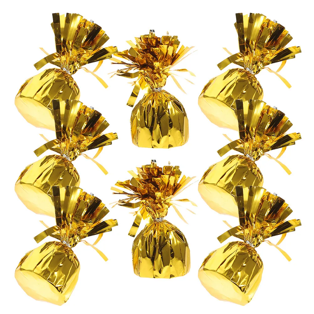 8Pcs Balloon Weights Gold Foil Metallic Heavy Duty Balloon Anchors for Helium Balloons Party Decorations Wedding Table