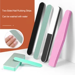 5pcs Professional Nail Files Sponge Double Headed Pink Nail Polish Buffing Sanding Buffer Strips Artificial Nail Pedicure Tools