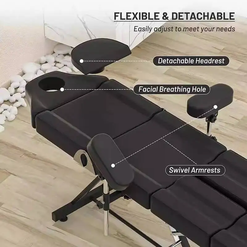 Electric Massage Salon Table Chair Folding Aesthetic Stretchers Artificial Leather Tattoo Furniture Camillas Para Lashista