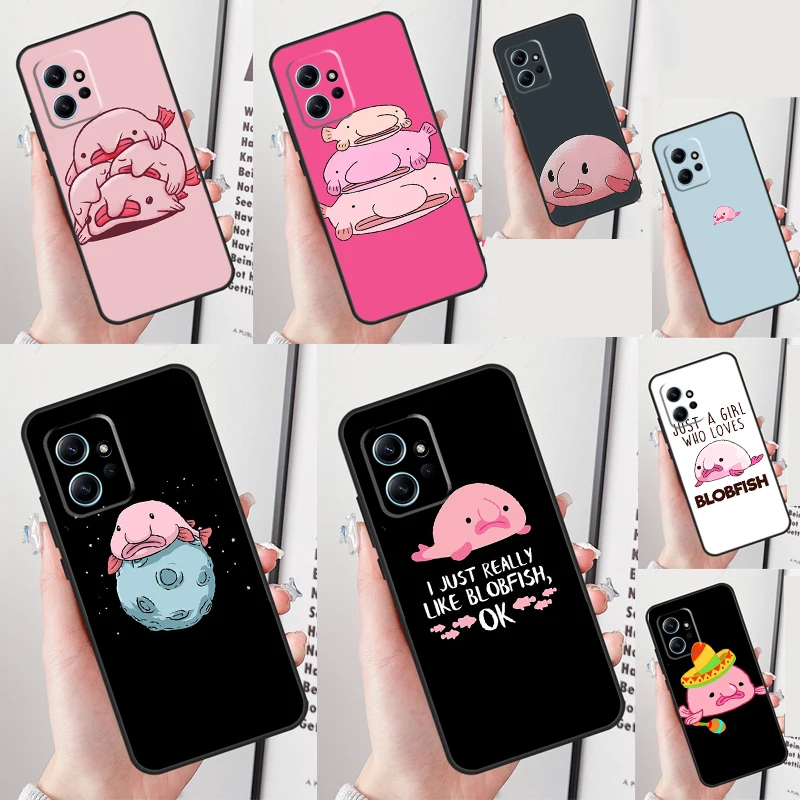 Cartoon Blobfish Funda For Xiaomi Redmi 12C 9A 9C 9T 10A 10C Redmi Note 10 8 9 11 12 Pro 9S 10S 11S 12S Case