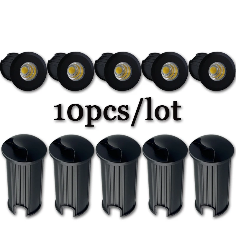 

10PCS/lot IP67 Outdoor Lighting 1W3W5W for Garden Yard Step Stairs Floor Deck Recessed Inground Lamps LED Underground Spotlight