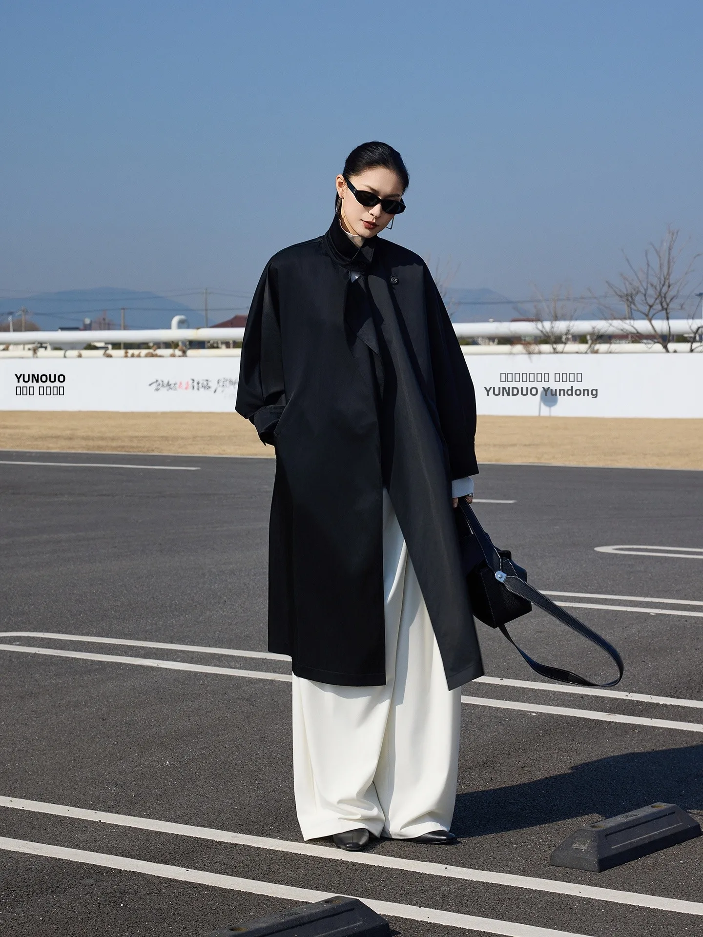 

Пальто женское JIEJI Zhang Spring свободного кроя, длинное, ниже колена, с отложным воротником, повседневное, из полиэстера, без пояса