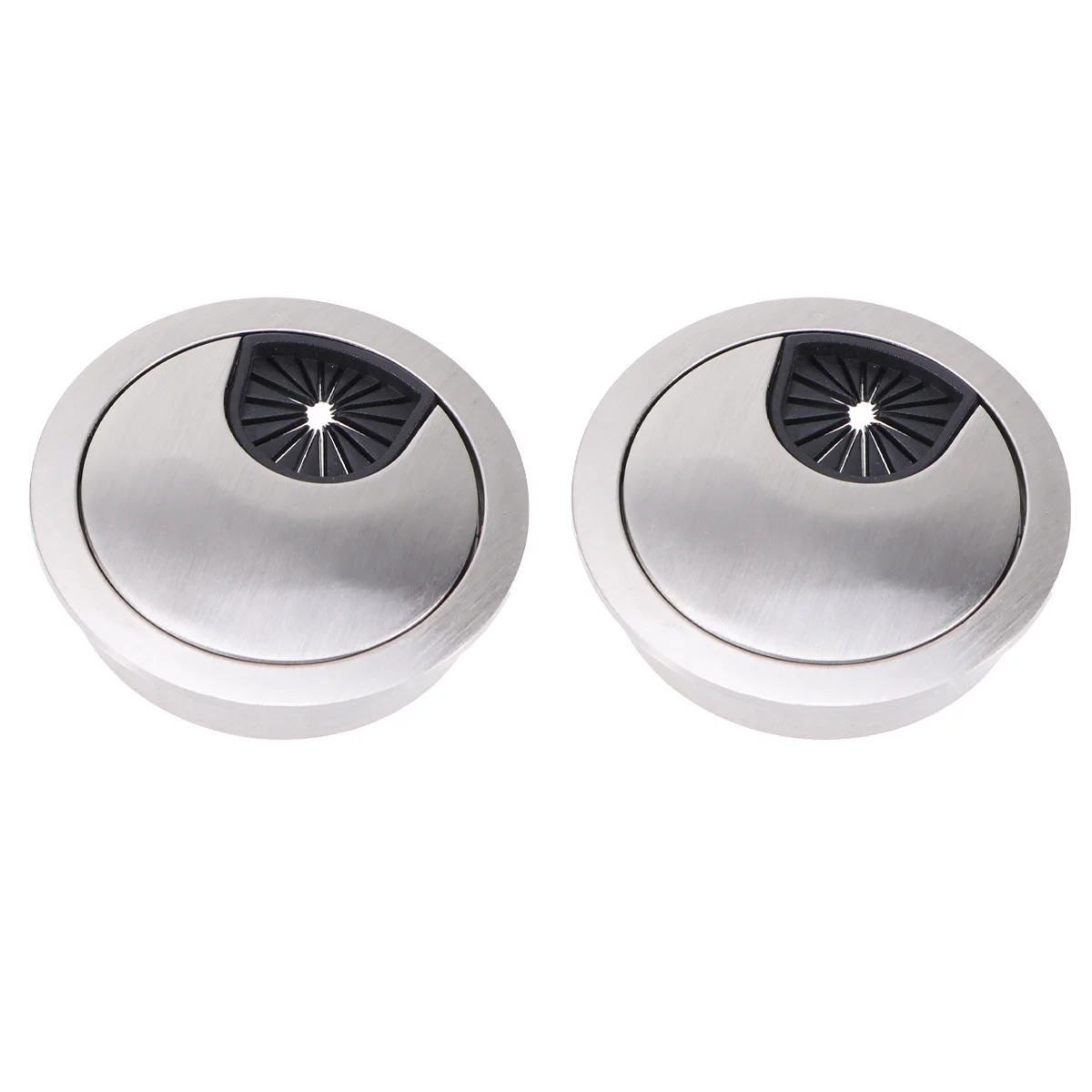 2 قطعة سبائك الزنك كابل مستدير غطاء ثقب الحبل 50 مللي متر غطاء منفذ الأسلاك الفضة لتنظيم مكتب الكمبيوتر