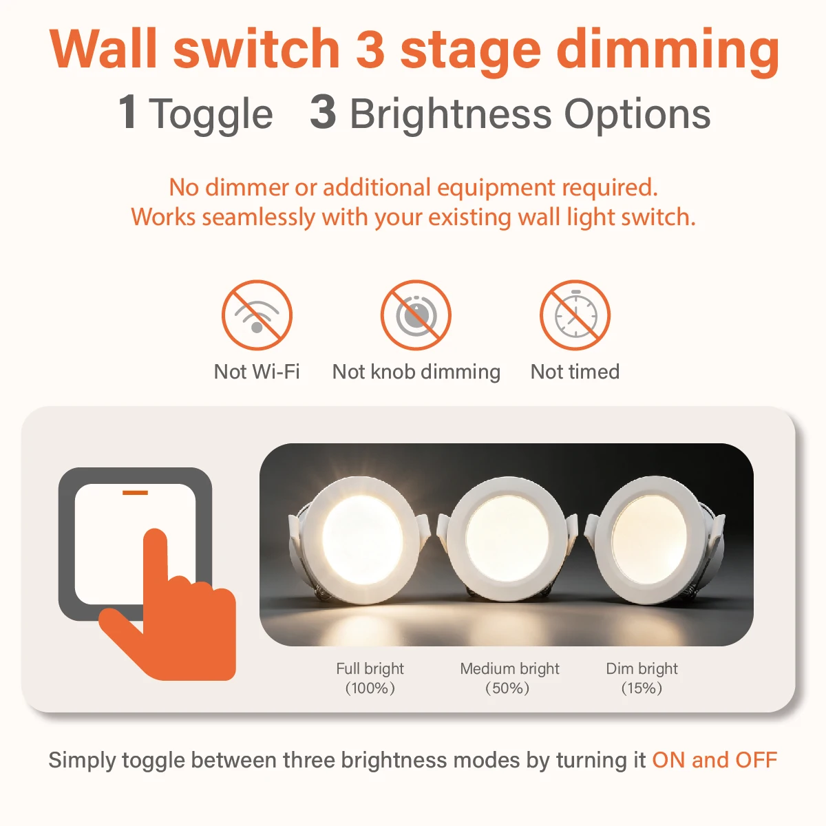LED-Einbaustrahler 6W 10W AC220‑240V, 3-stufig dimmbar, 3 Helligkeitsstufen 100%-50%-15%, Deckenleuchte für Innenbeleuchtung im Haus – Detail 5
