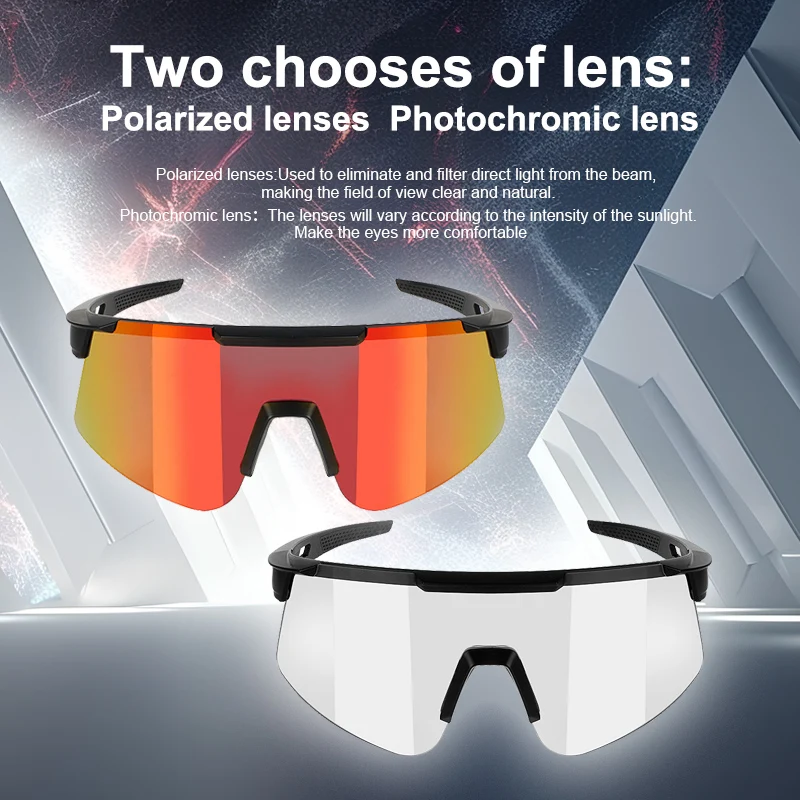 حار بيع عدسة متغيرة اللون الرياضة النظارات الشمسية اللونية الطريق الدراجة نظارات اللونية نظارات UV400 عدسة #4