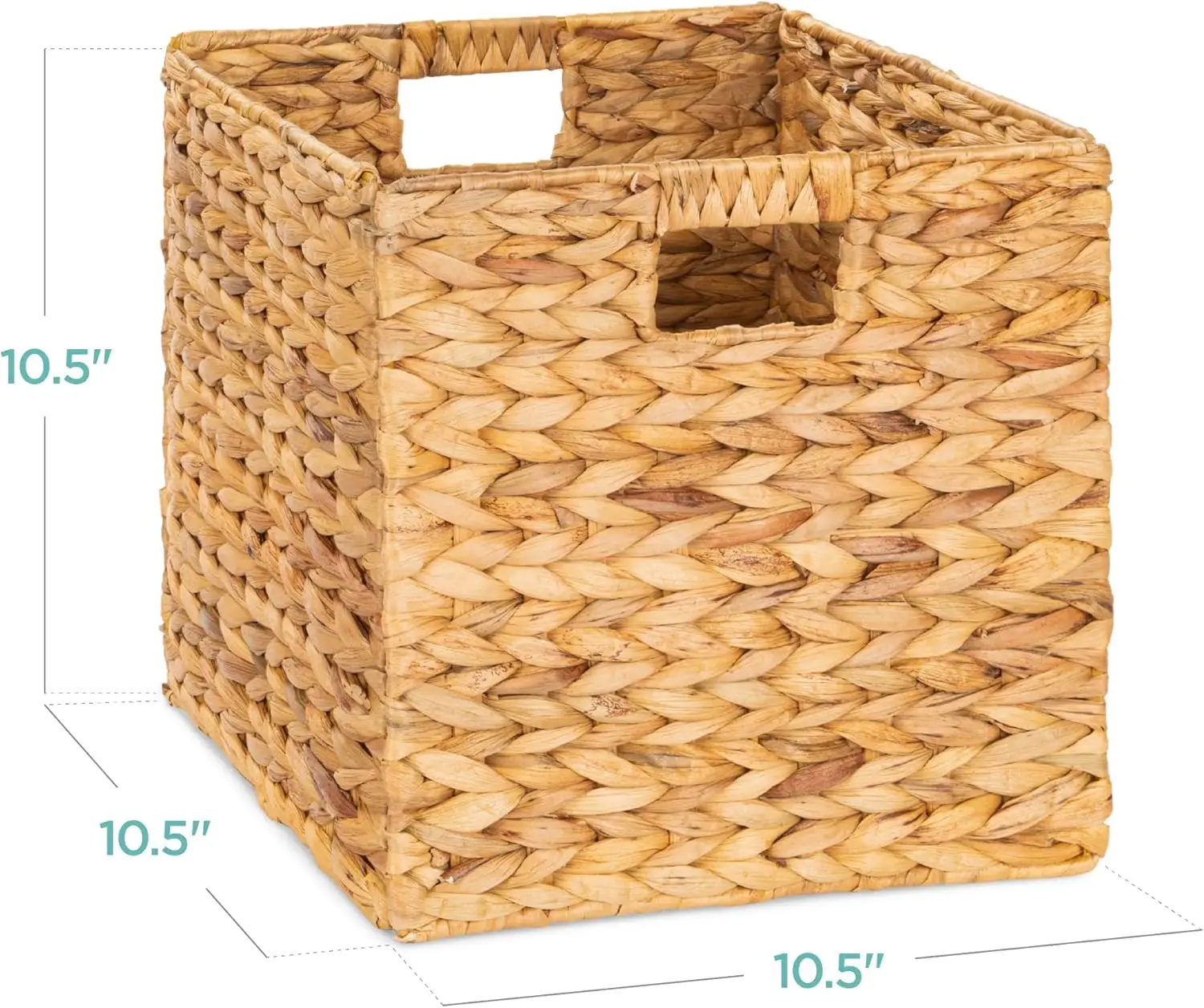 Best Choice Products 10.5x10.5in Hyacinth Baskets, Rustic Set Of 5 Multipurpose Collapsible Storage Organizer, Handwoven Laundry