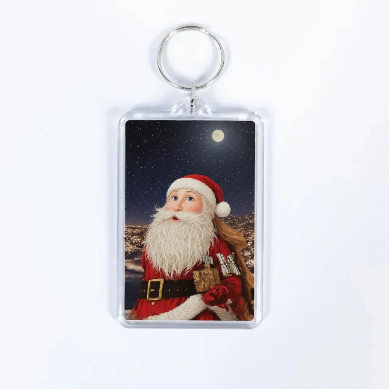 50 Sets Sublimation Acrylic Picture Frame Key Chain Key Holders With Coated Sheet For DIY Memory Gifts Crafting