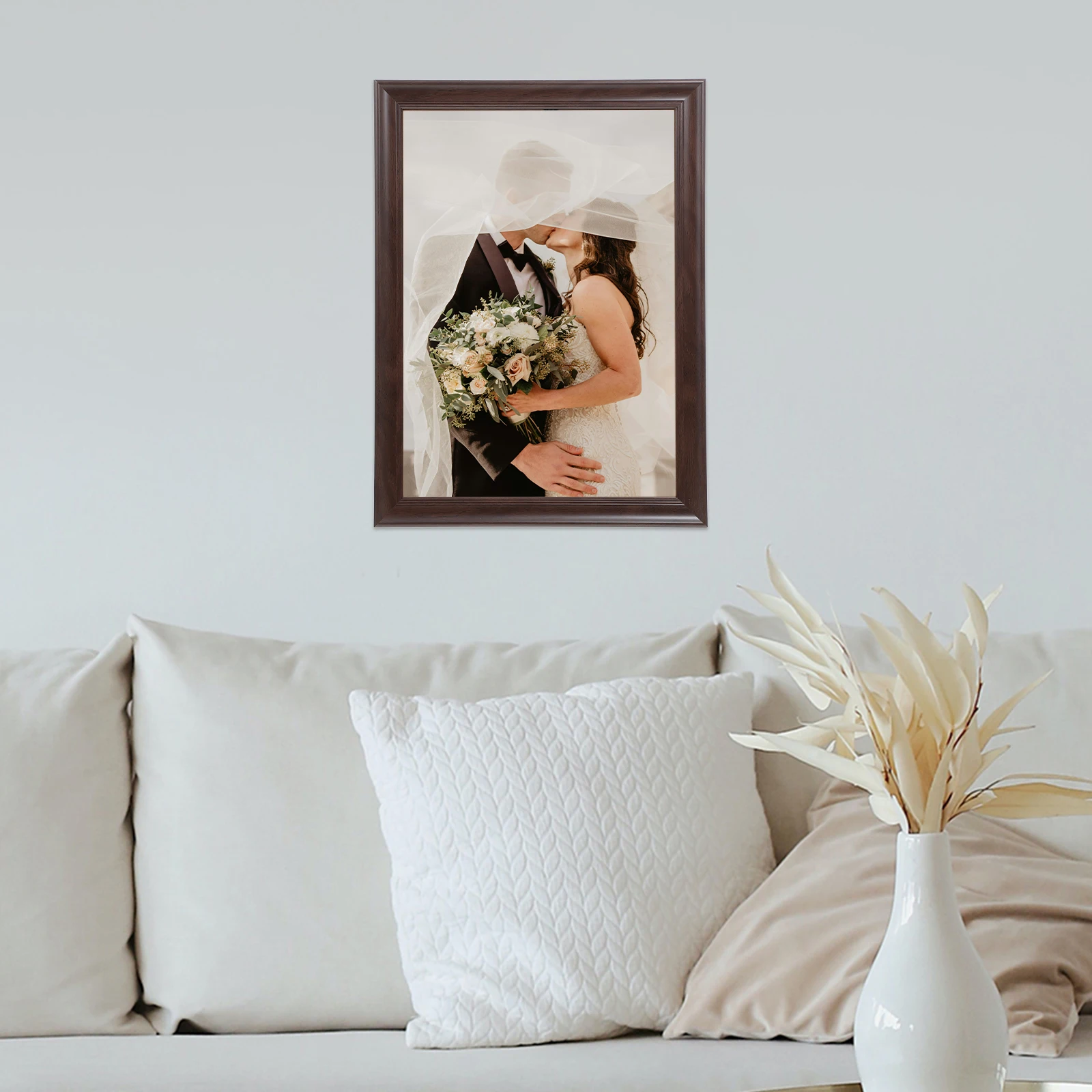 

Large Size Photo Frame Coffee Color 29.7x42cm Wall Mountable Wooden Poster Holder Picture Frames Poster Wooden Hanger Set