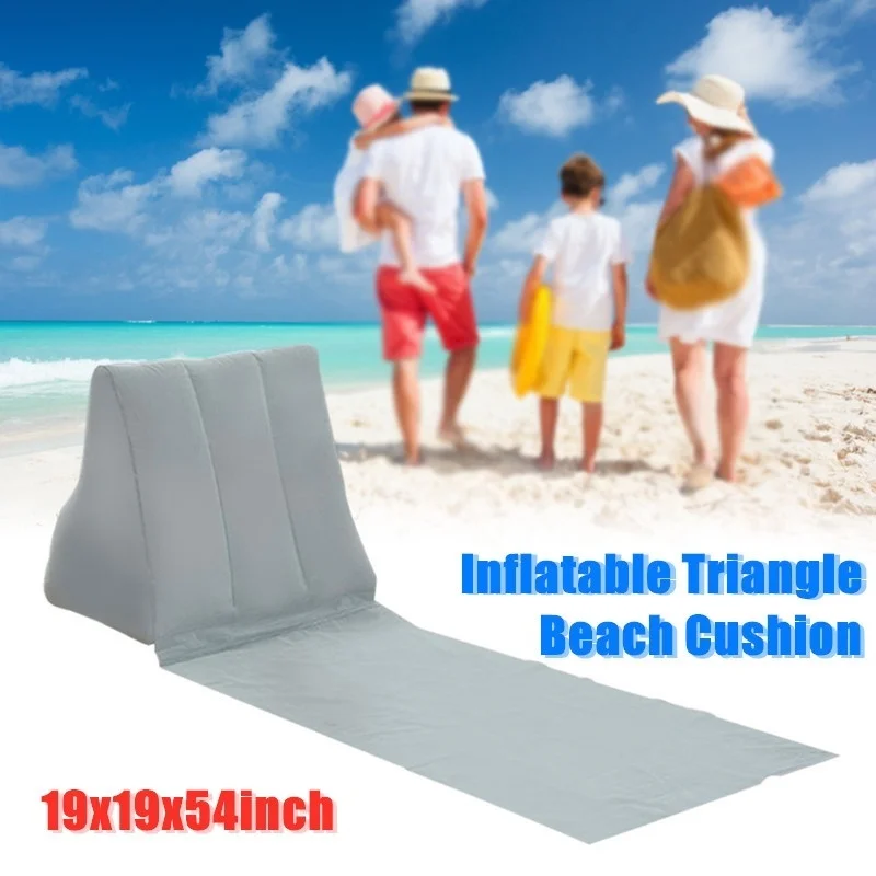 Imagem -02 - Dobrável Suave Almofada Inflável Pvc Beach Mat Reunindo Triângulo Cadeira de Assento Air Leisure Lounger Camping Viagem Encosto Travesseiro