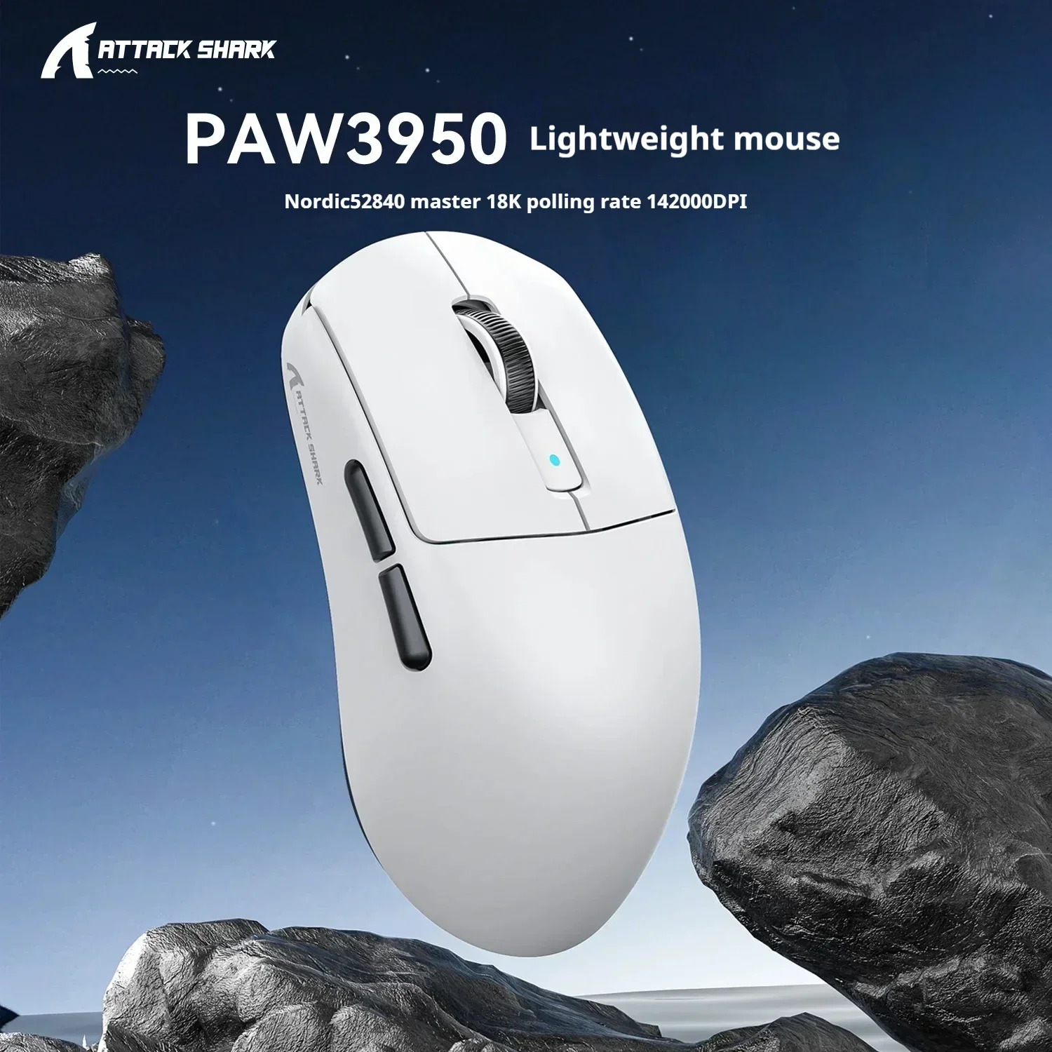 New Attack Shark R6 Wireless Lightweight Gaming Mouse PAW3950 42000DPI Esports Bluetooth 8K Three-mode Mouse PC Office Gift