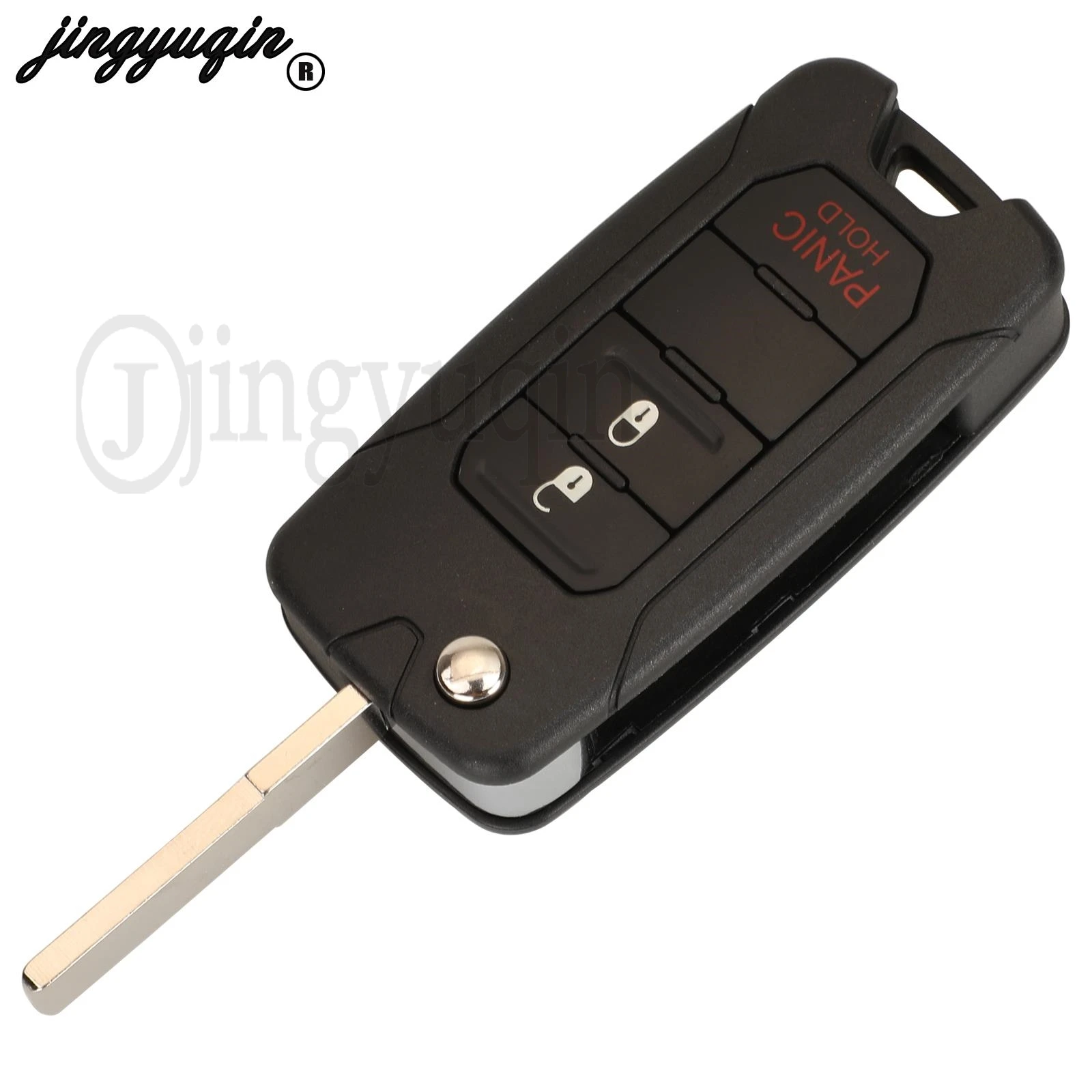 jingyuqin 3/4 Buttons Remote Car Key Shell For Jeep Renegade 2015 2016 2017 2018 Fob Case SIP22 Blade Replacement No logo