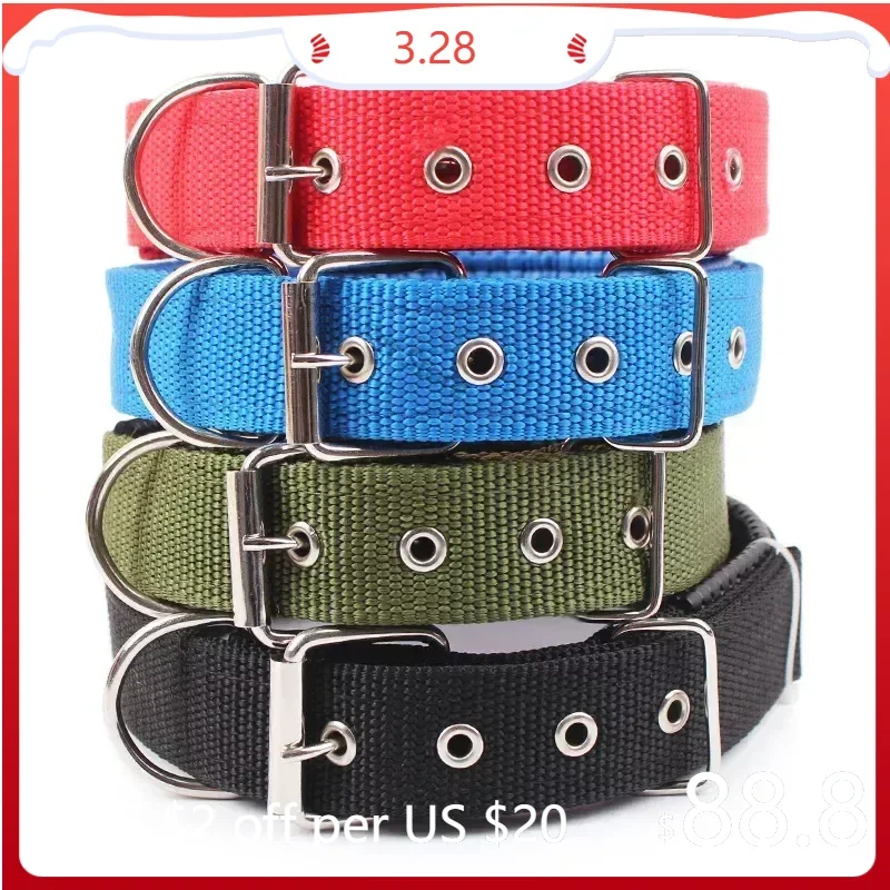 

Solid Dog Collars Nylon Dog Collar For Small Medium Large Dogs Teddy Keji Pitbull Bulldog Beagle