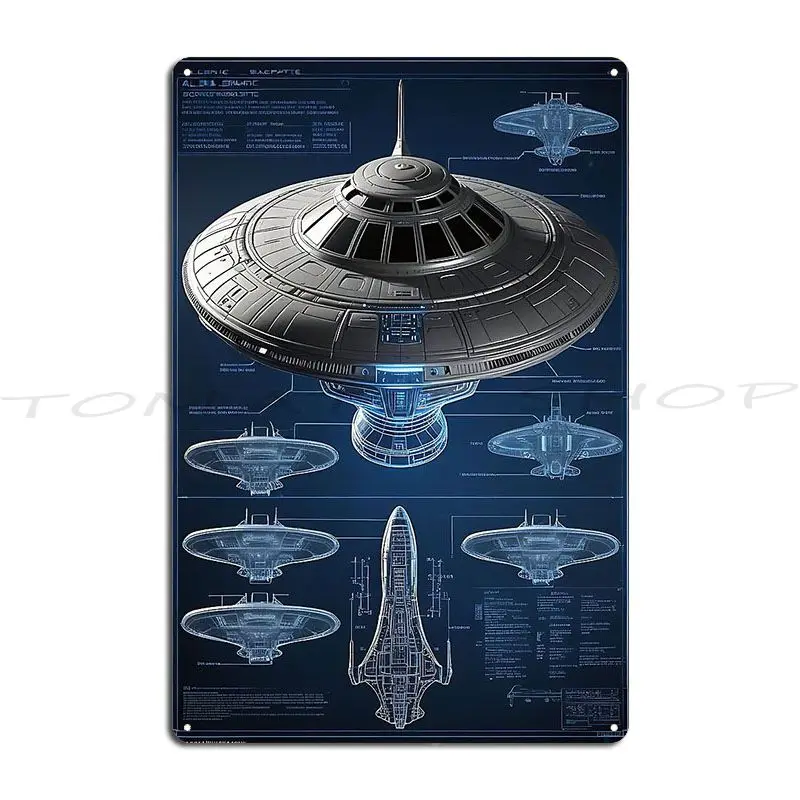 Interstellar Blueprint Metal Sign Wall Mural Wall Decor Party Cinema Customized  Tin Sign Poster
